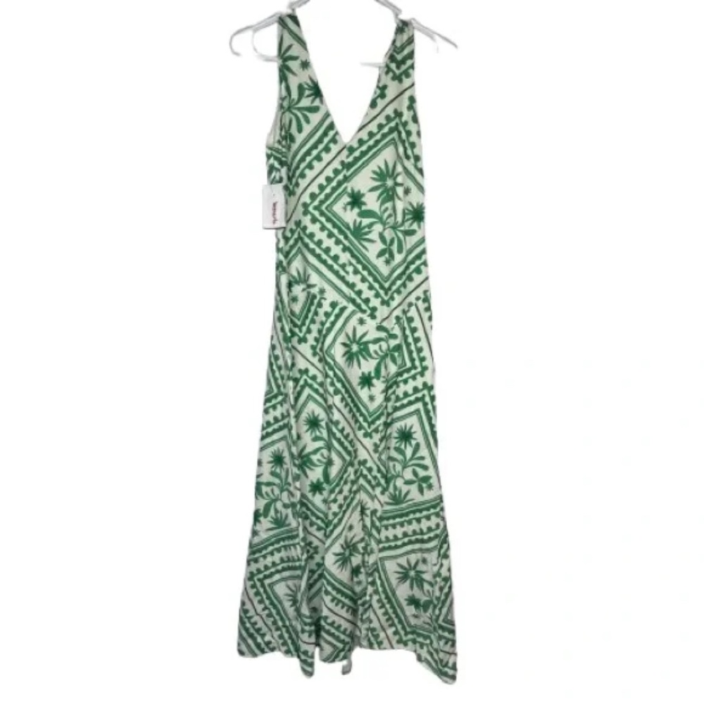 NWT Anthropologie | Mon Renn Losas Bias Midi Dress Emerald Tile Small